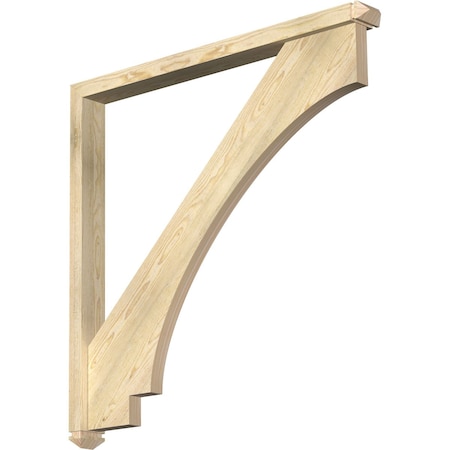 Imperial Arts And Crafts Rough Sawn Bracket W/ Offset Brace, Douglas Fir, 4W X 44D X 44H